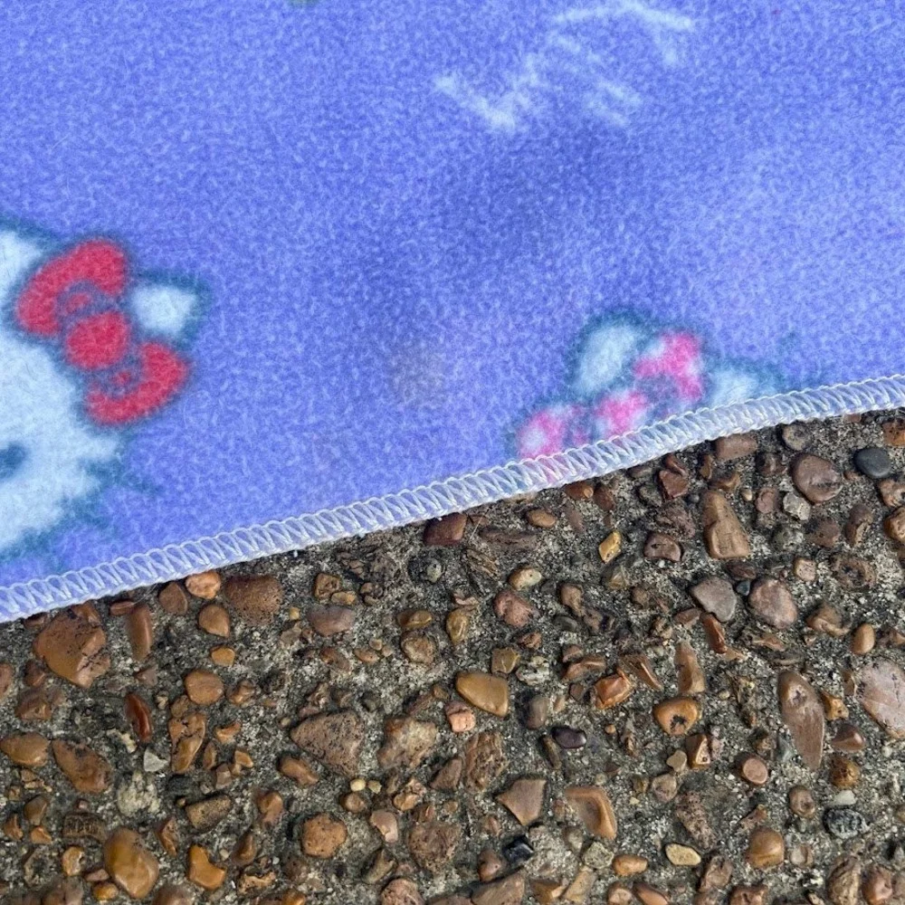 Sanrio Hello Kitty Purple Fleece Throw Blanket Lets Shop Shopping Print Y2K